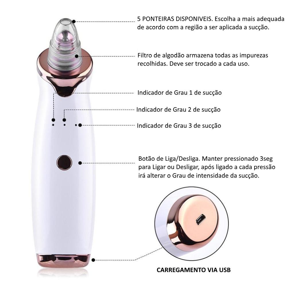 Limpador de cravos facial a vacuum