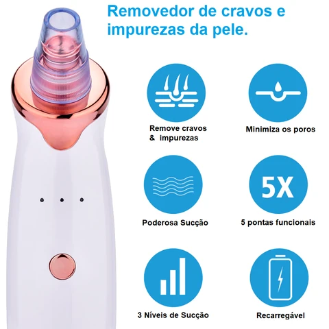 Limpador de cravos facial a vacuum