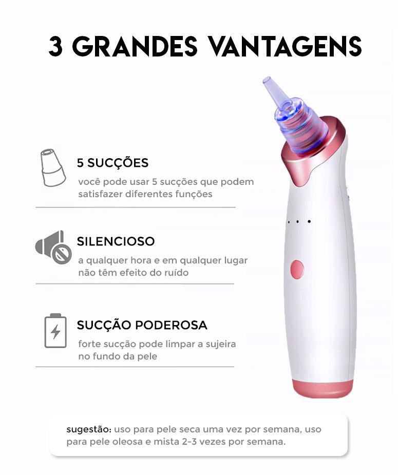 Limpador de cravos facial a vacuum